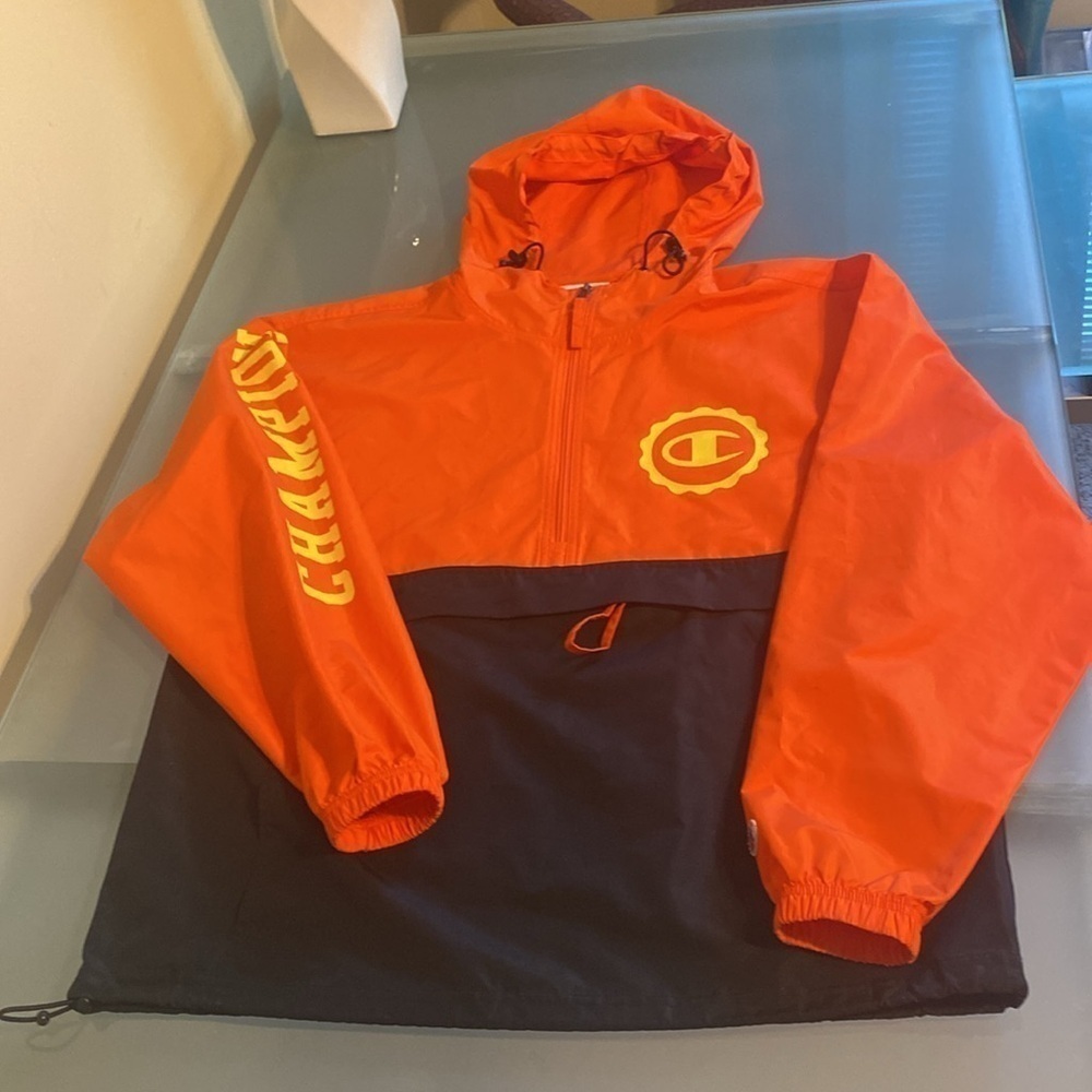 Like NEW Champion Hooded Jacket Streetwear Windbreaker Size M - Picture 6 of 9